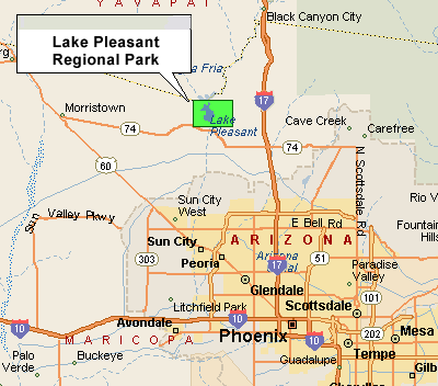 Map to Lake Pleasant Fishing